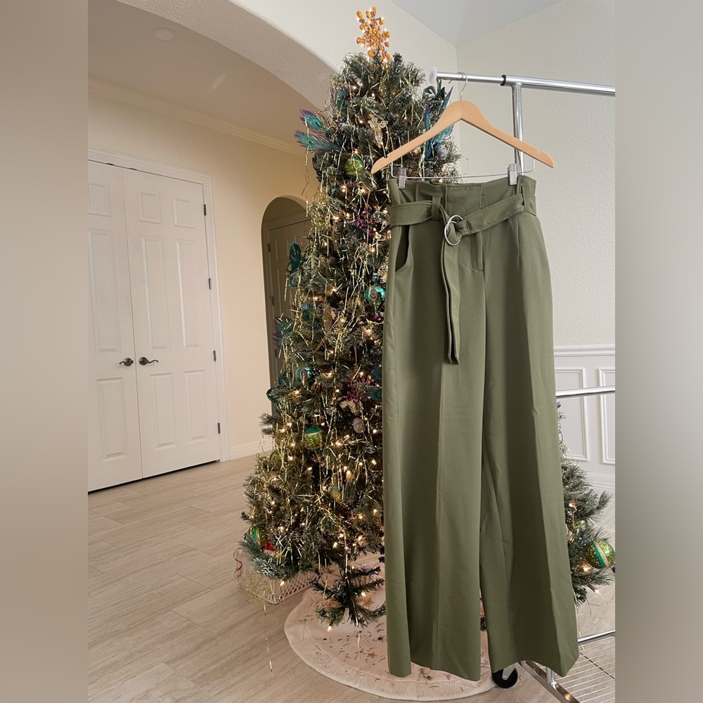 New York & Co Olive Green Wide Leg Pants